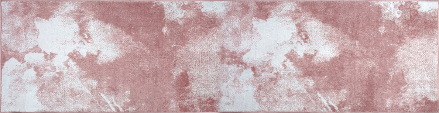 Pink Abstract Rustic Modern Marble Pattern Area Rug