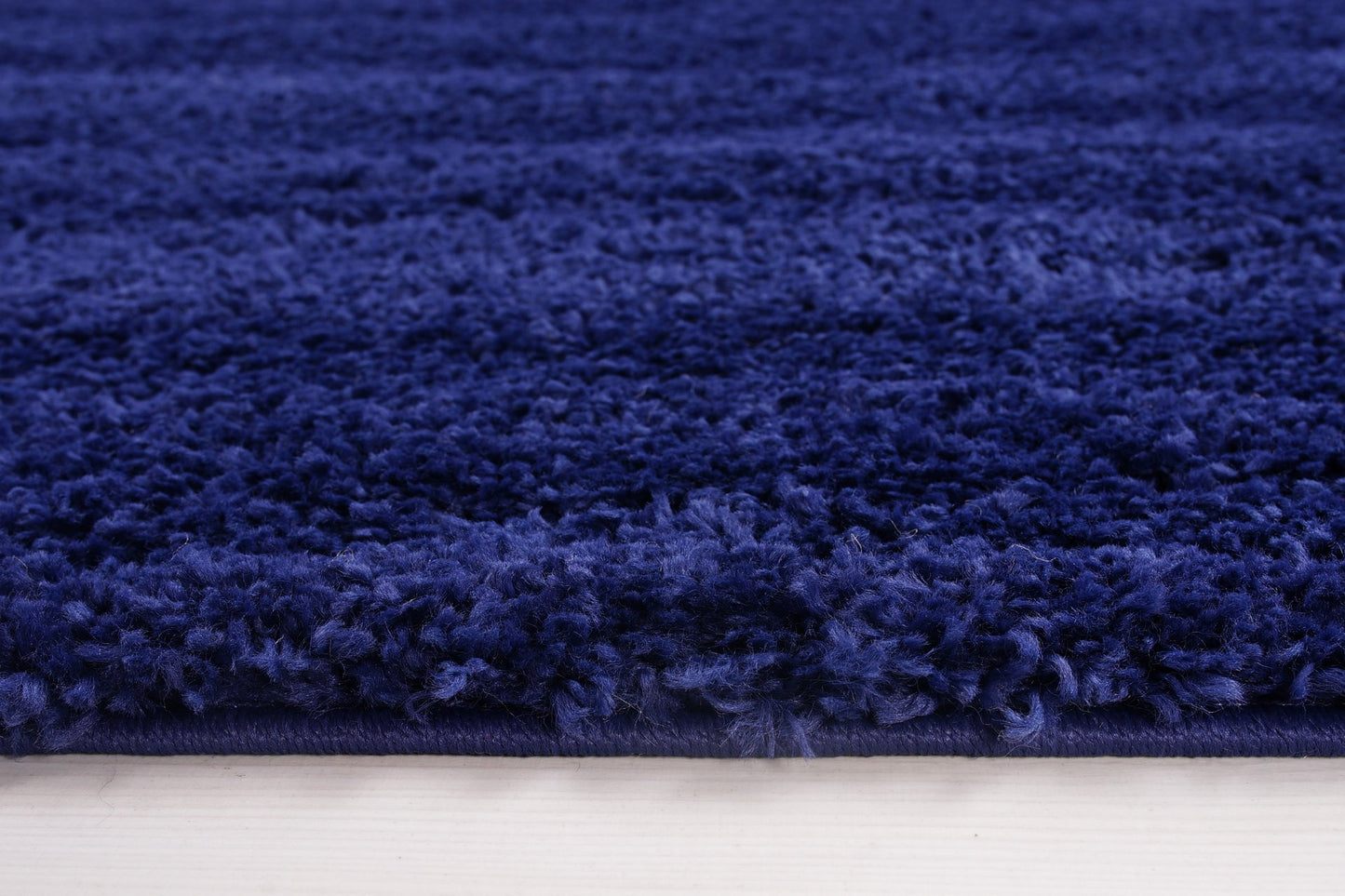 Solid Color Shaggy Meknes Durable Beautiful Turkish Rug in Navy Blue