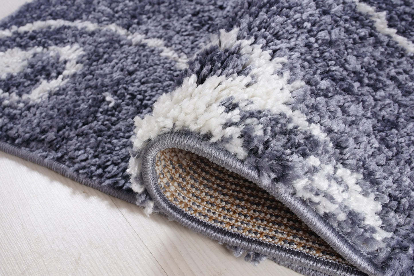 Shaggy Rabat Abstract Pattern Sustainable Spirals Style Indoor Area Rug Carpet, Dark Gray/White
