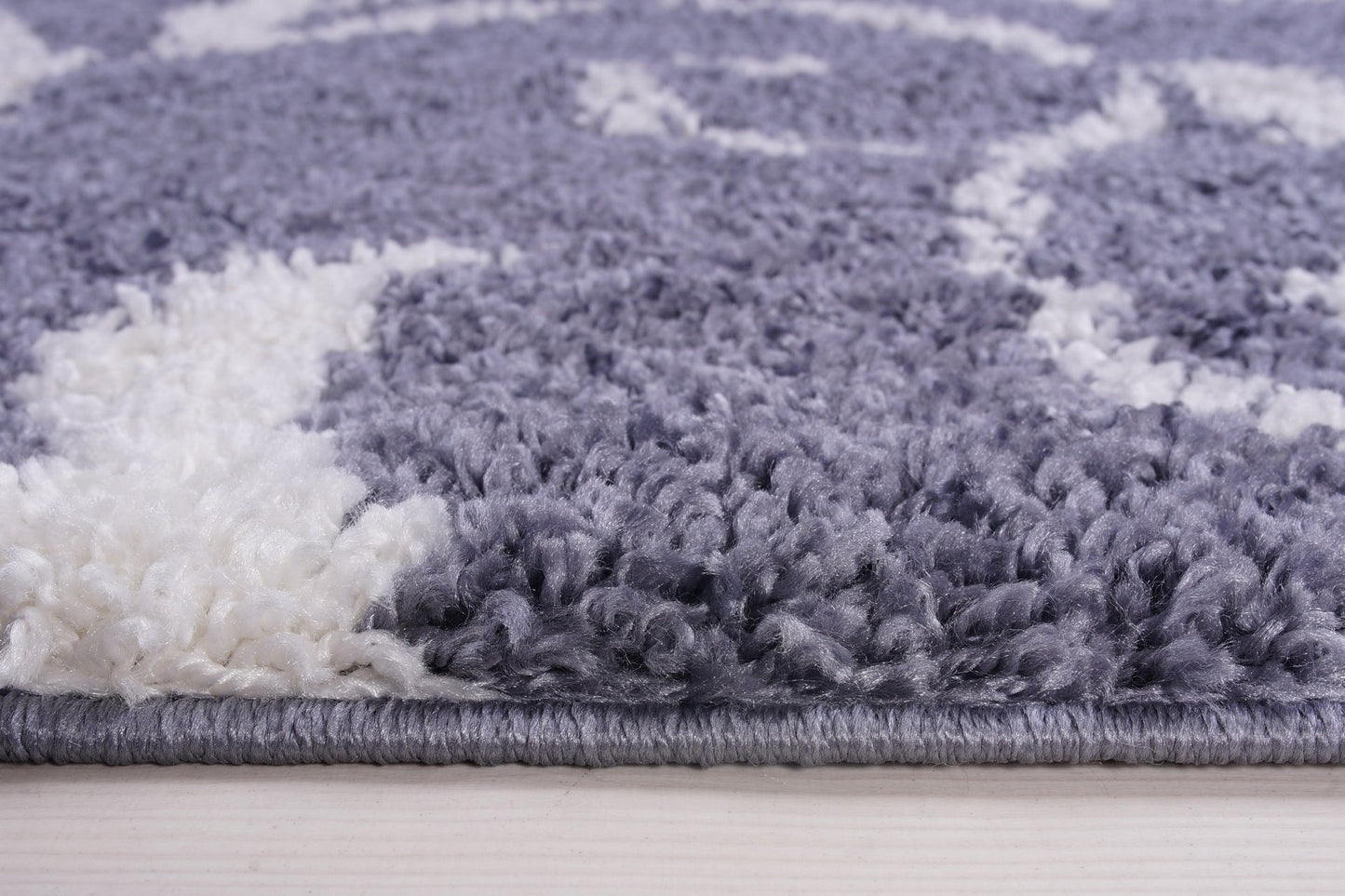 Shaggy Rabat Abstract Pattern Sustainable Spirals Style Indoor Area Rug Carpet, Dark Gray/White