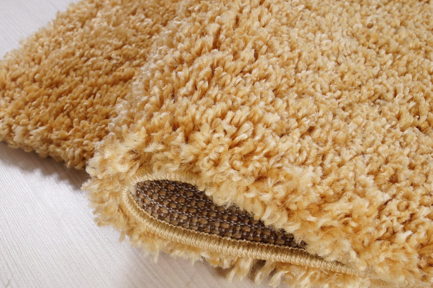 Solid Color Shaggy Meknes Durable Beautiful Turkish Rug in Yellow