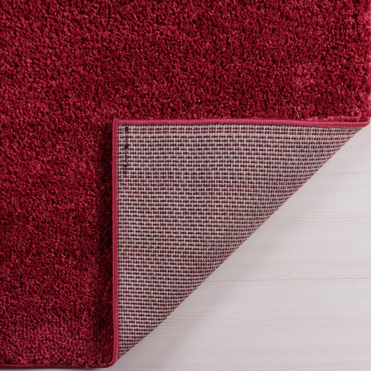 Solid Color Shaggy Meknes Durable Beautiful Turkish Doormat Rug in Rose Red