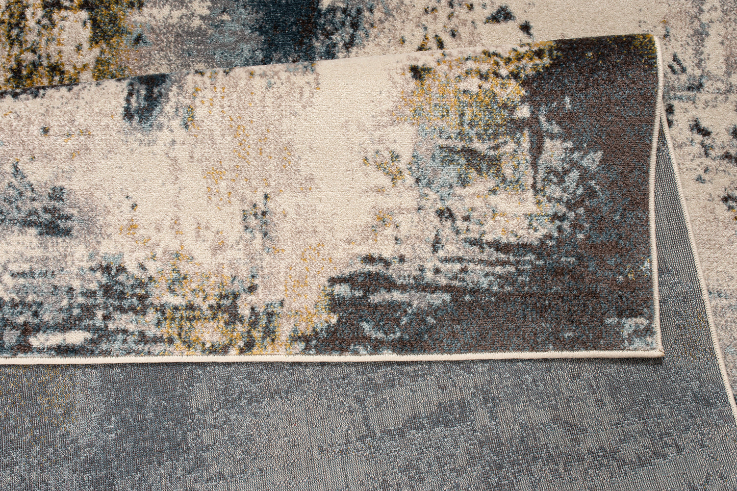 Beige Blue Mustard Brown Multicolor Abstract Rustic Area Rug For Living Room Bedroom