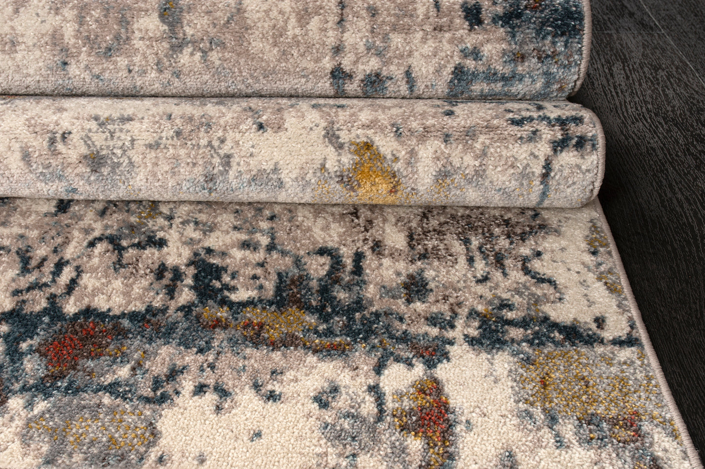Beige Blue Mustard Brick Red Multicolor Abstract Rustic Area Rug For Living Room Bedroom