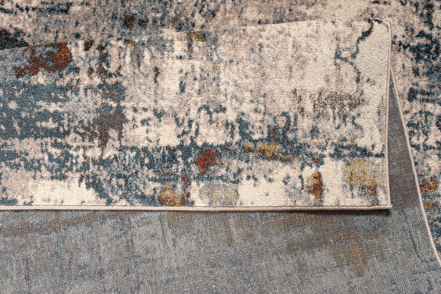 Beige Blue Mustard Brick Red Multicolor Abstract Rustic Area Rug For Living Room Bedroom