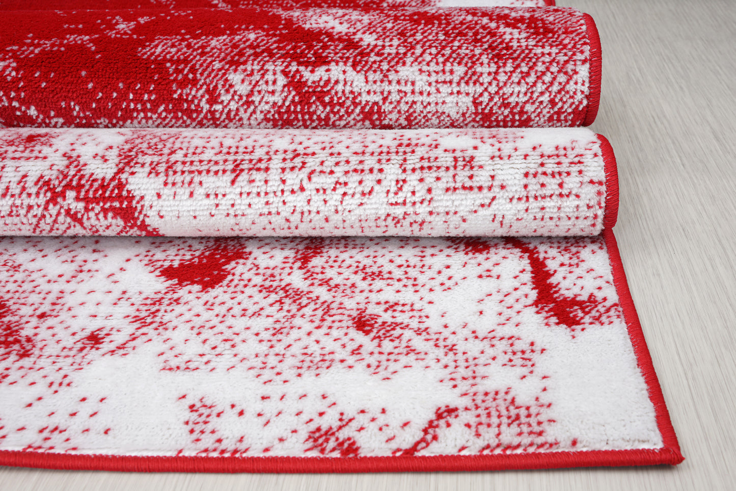 Red Abstract Rustic Modern Marble Pattern Area Rug