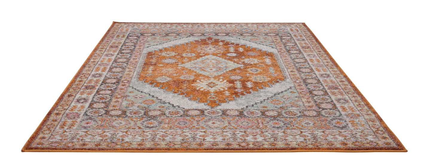 Mashad Persian Terra Orange Area Rug