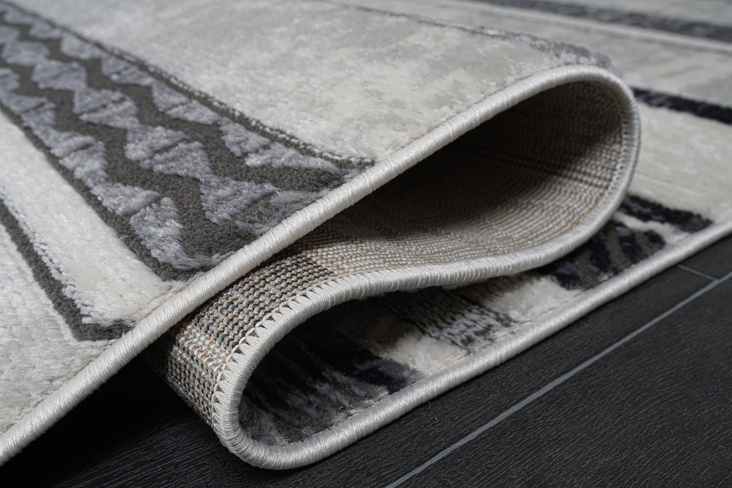 Lucas Dark Light Grey Modern Contemporary Area Rug