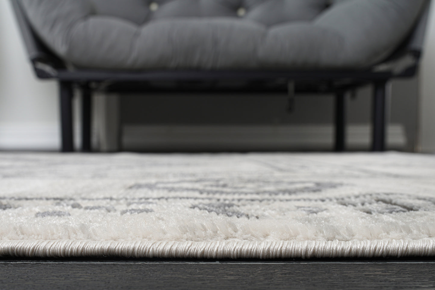 Lucas Dark Light Grey Modern Bordered Geometric Area Rug