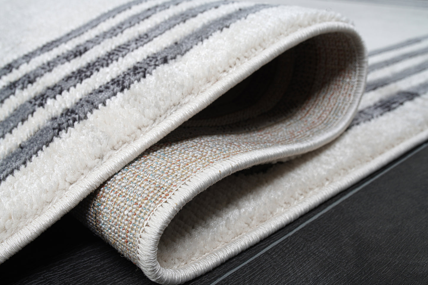 Lucas Dark Light Grey Modern Straps Design Area Rug