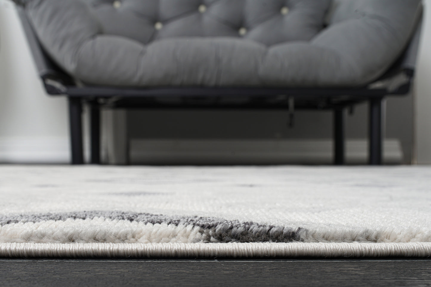 Lucas Dark Light Grey Modern Geometric Area Rug Diamond Pattern