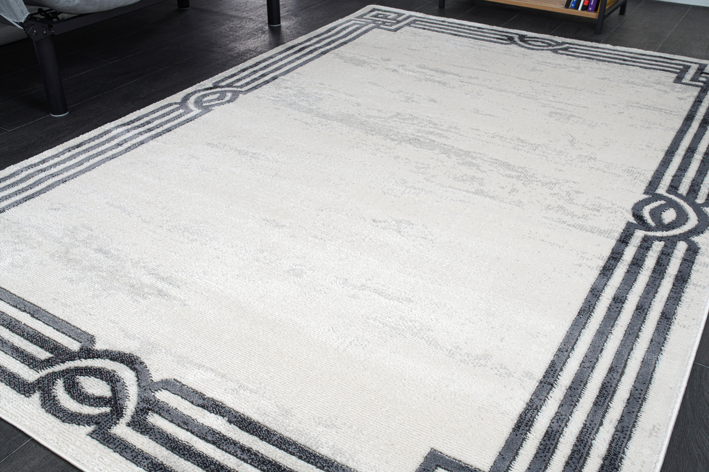 Lucas Dark Light Grey Modern Straps Design Area Rug