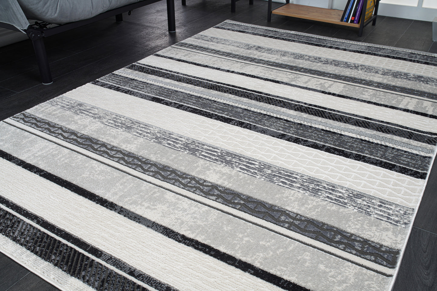 Lucas Dark Light Grey Modern Contemporary Area Rug