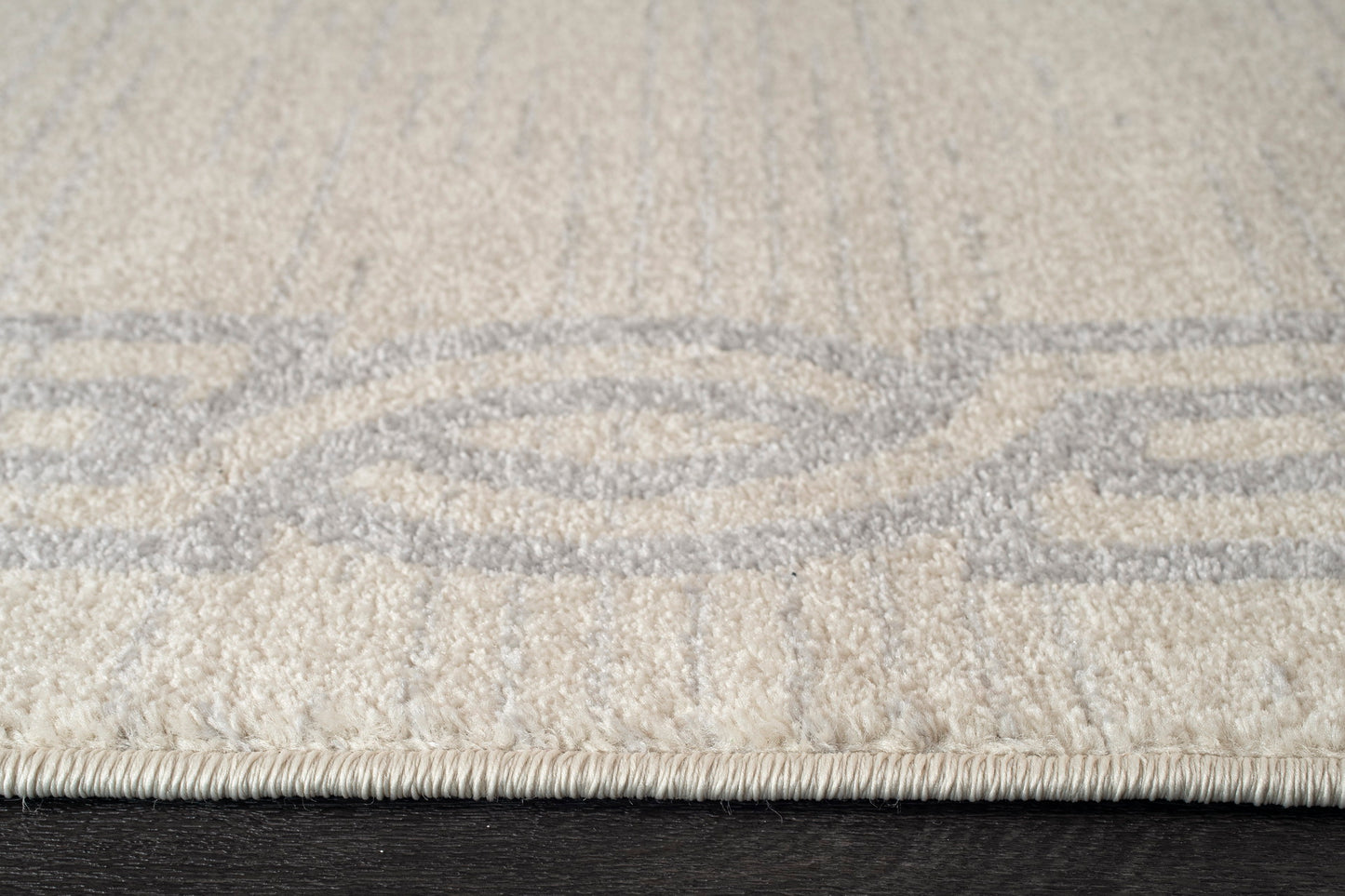 Modern Ivory Grey Bordered Area rug