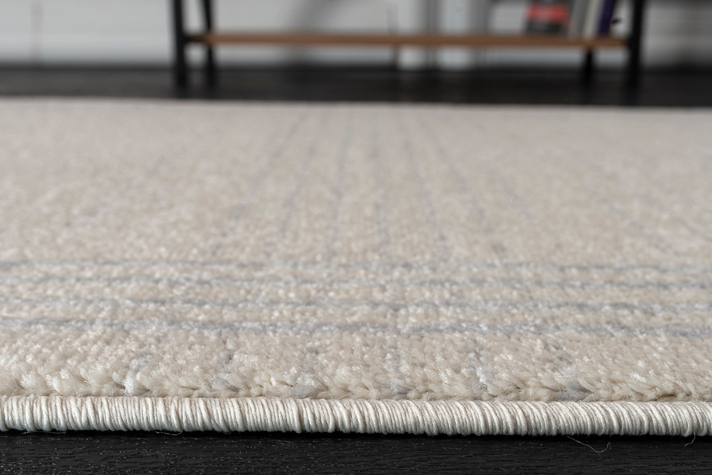 Modern Ivory Grey Bordered Area rug