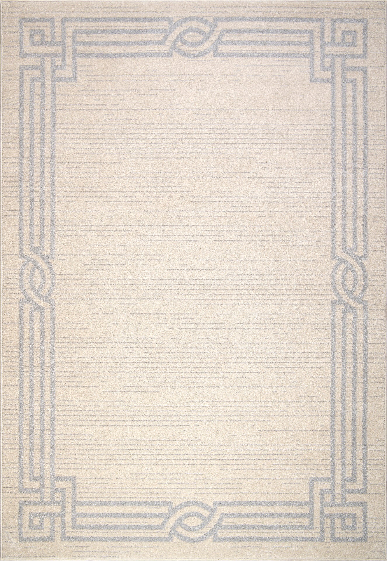 Modern Ivory Grey Bordered Area rug