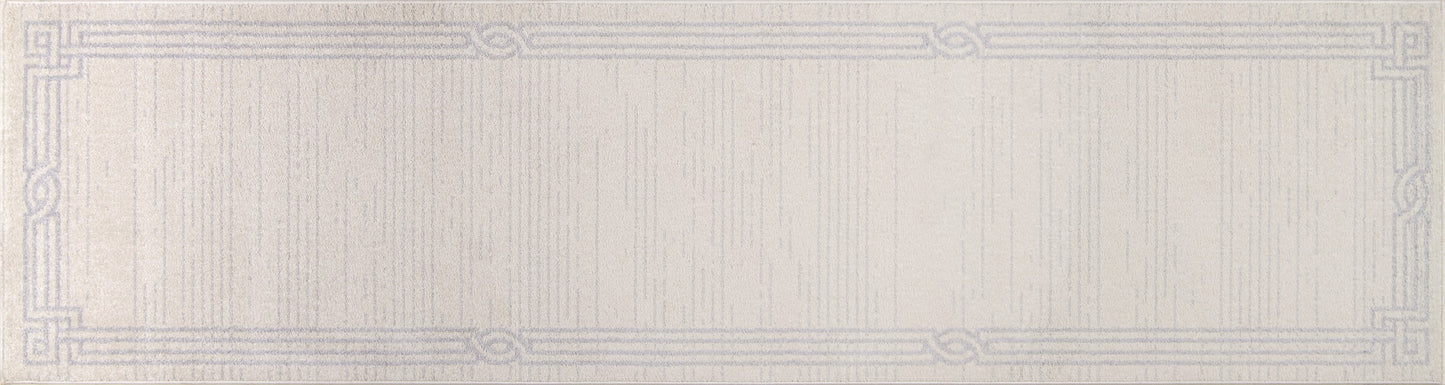 Modern Ivory Grey Bordered Area rug