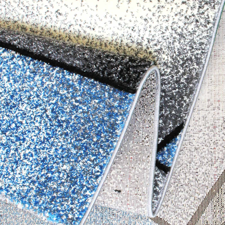 Emperor Abstract Gray Blue Area Rug -