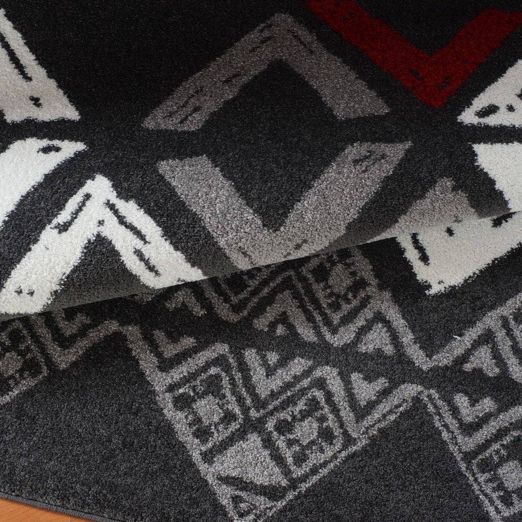 Flash Gray Geometric Area Rug -