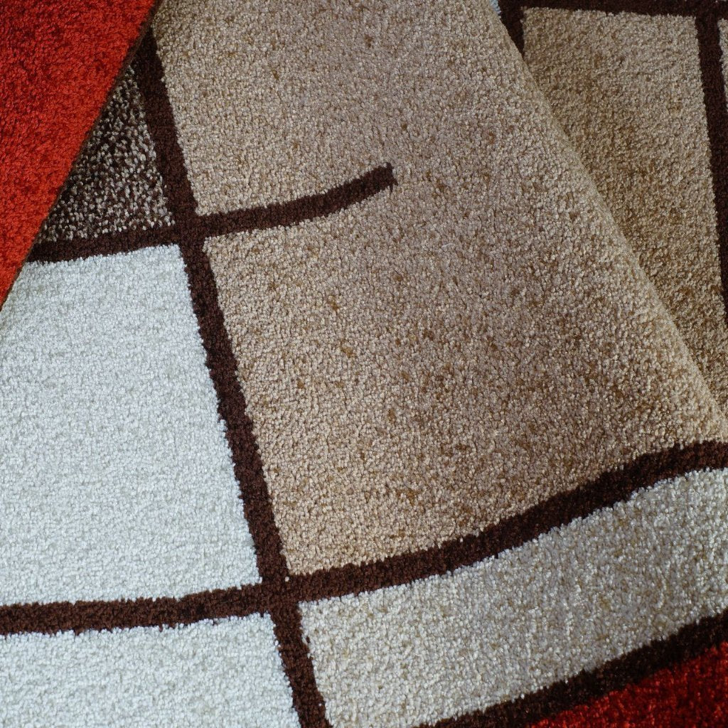 Joy Beige Cream Multi Color Blocks Area Rug -