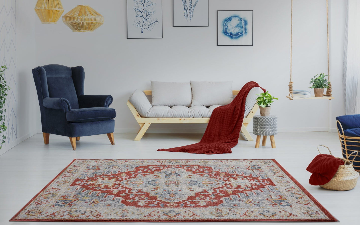 Meshkabad Persian Terra Cream Beige Area Rug