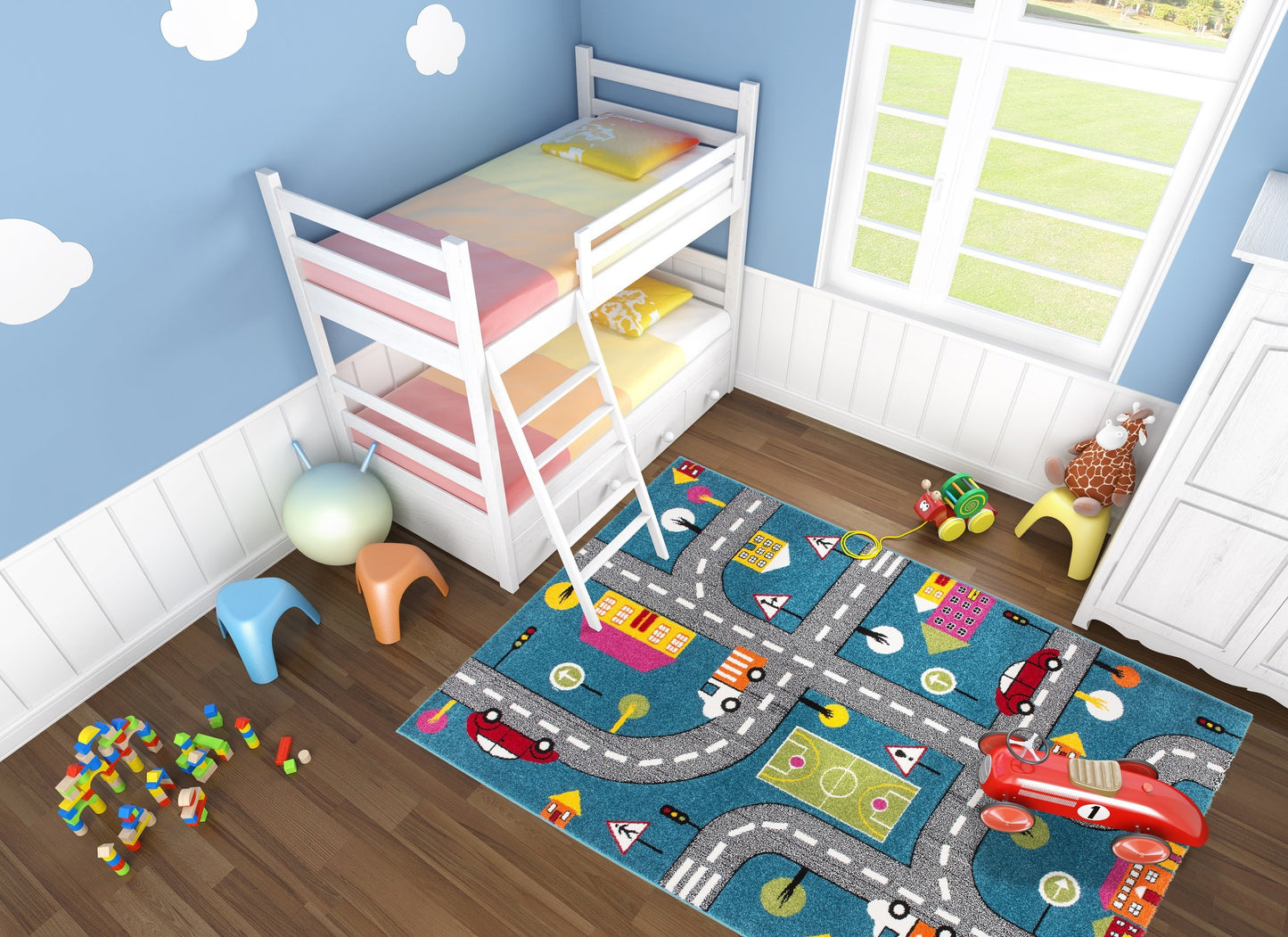 Moda Kids Play Carpet Cars Design -