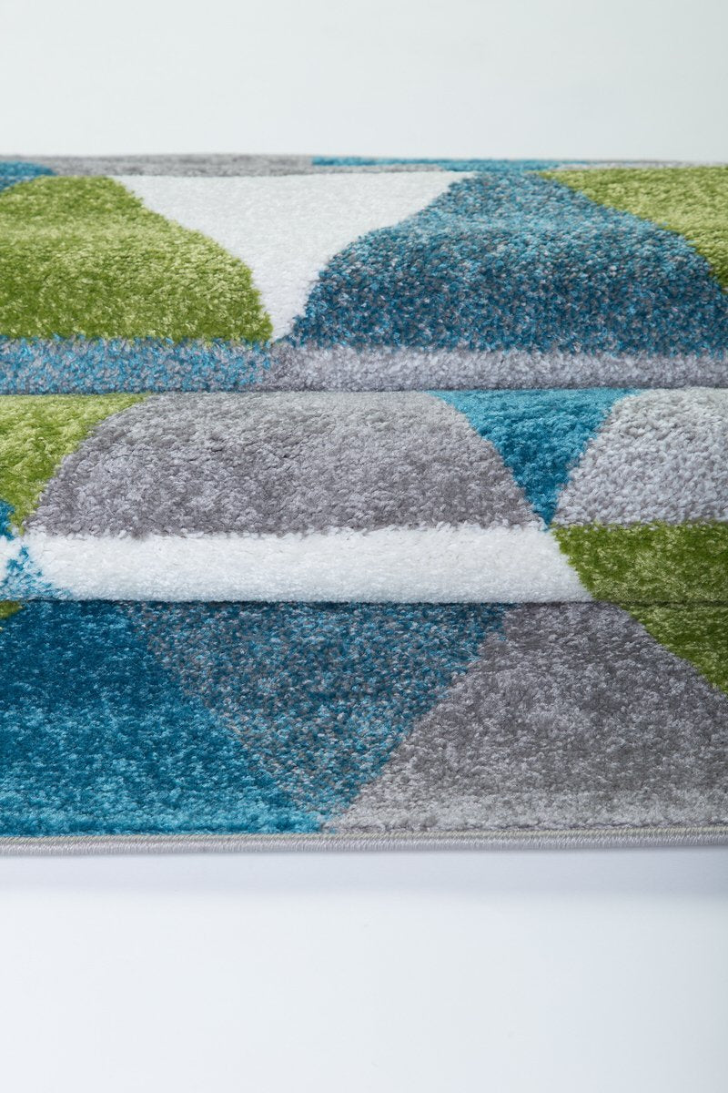Empire Green Turquoise Triangles Area Rug