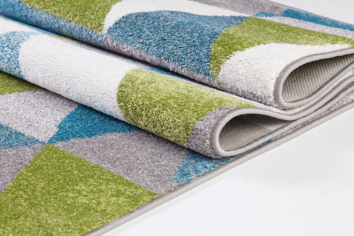 Empire Green Turquoise Triangles Area Rug