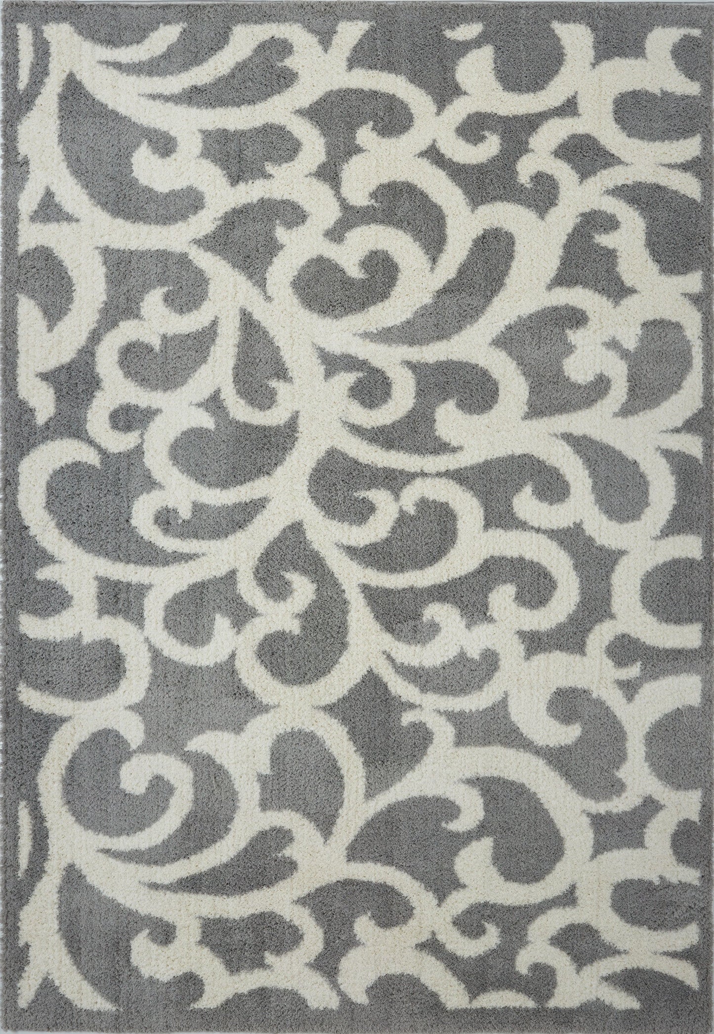 Nanaimo Shaggy Light Grey Micro-Polyester Rug -