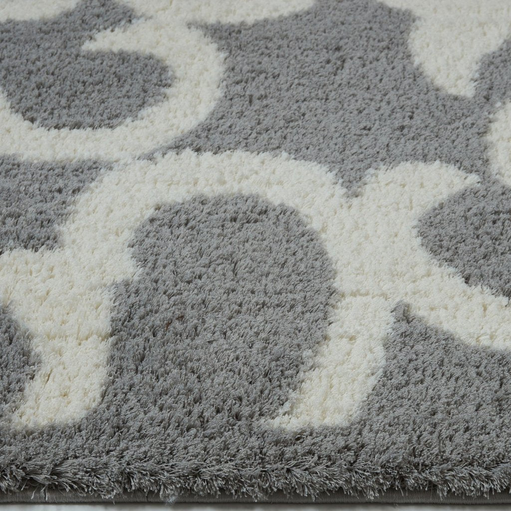 Nanaimo Shaggy Light Grey Micro-Polyester Rug -
