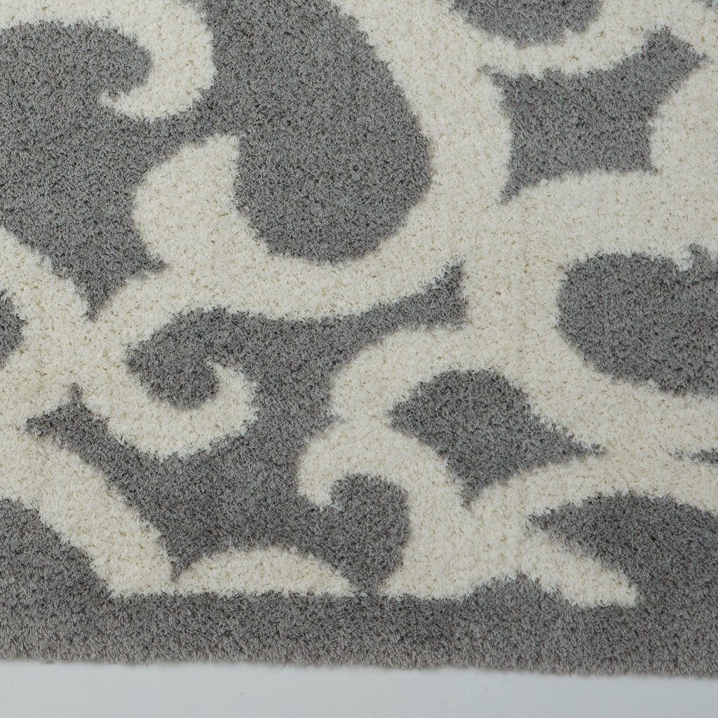 Nanaimo Shaggy Light Grey Micro-Polyester Rug -
