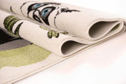 Moda White Green Panda Bamboo Area Rug