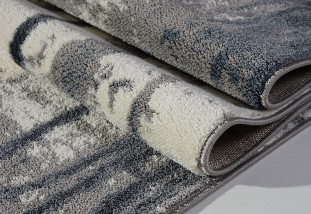 Niagara Gray Ivory Abstract Area Rug -