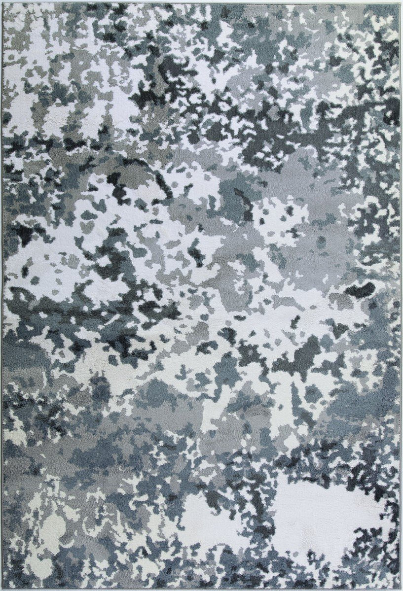 Oshawa White Grey Abstract Area Rug -