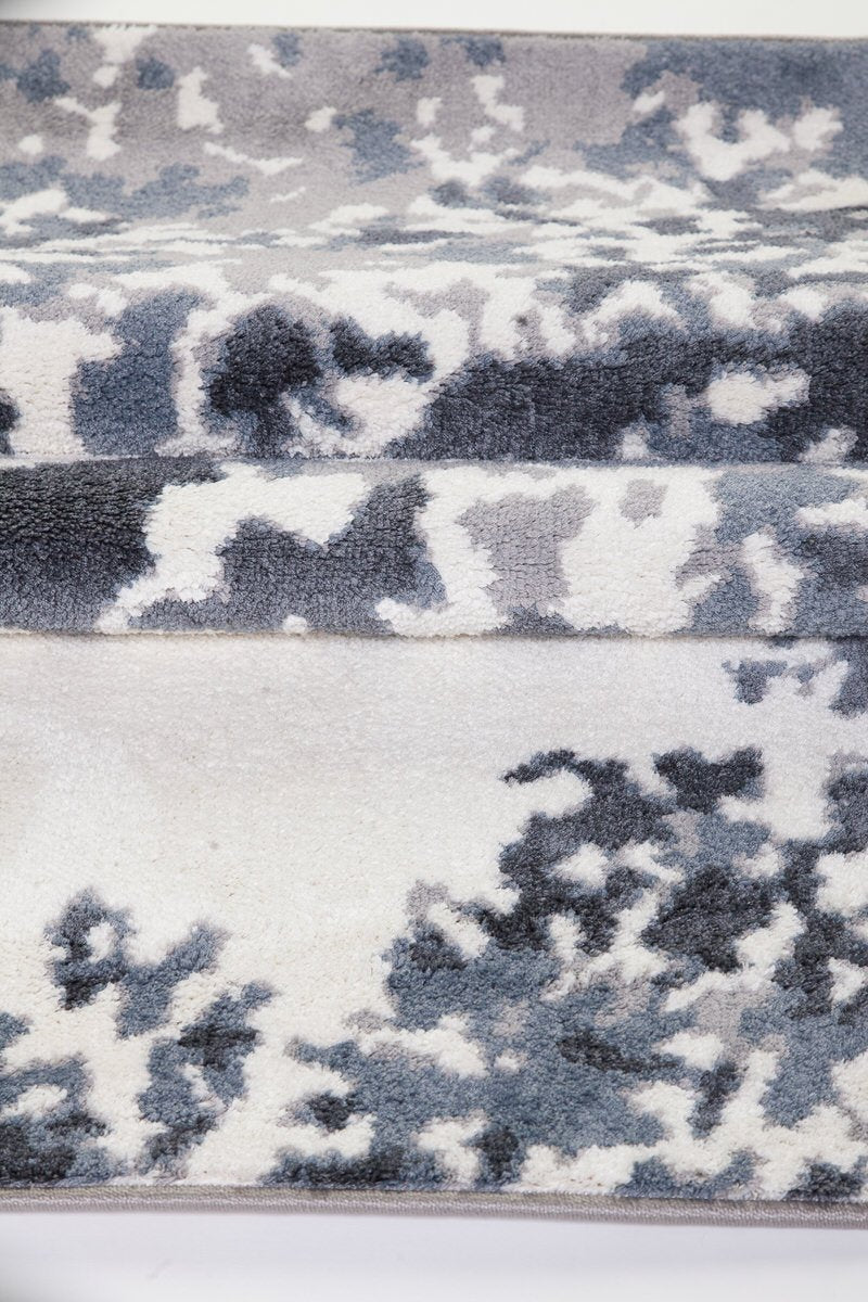 Oshawa White Grey Abstract Area Rug -