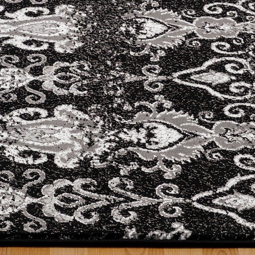 Patina Black Grey Area Rug -