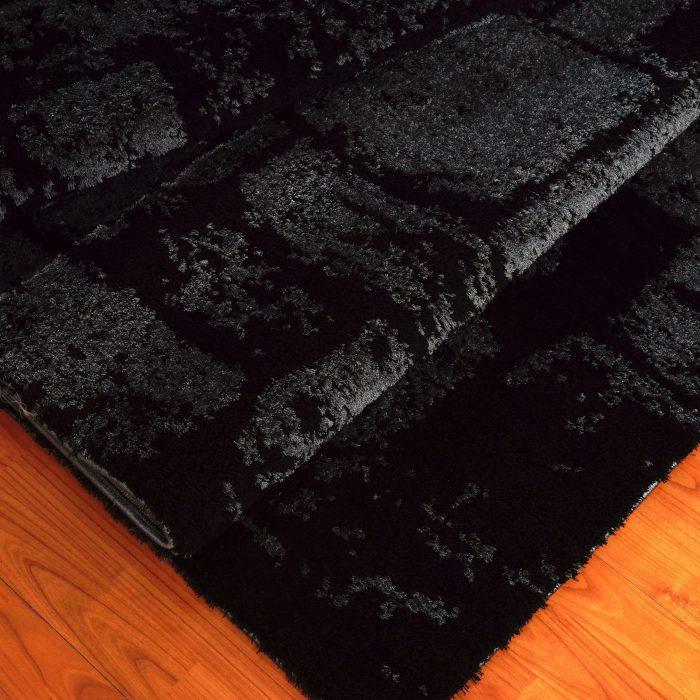 Patch Grey Micro Fiber Shaggy Area Rug -