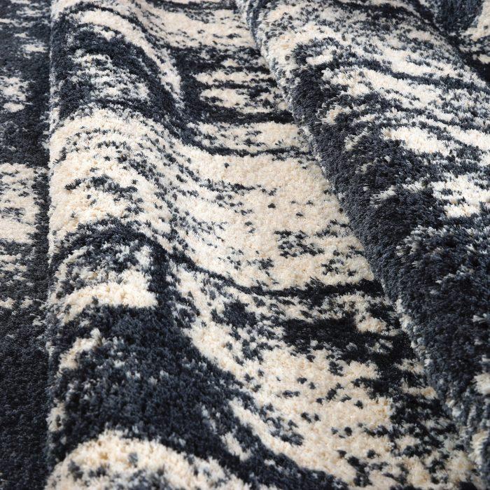 Patch Blue Grey Micro Fiber Shaggy Area Rug -
