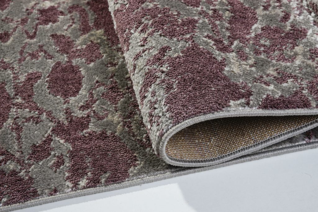 Concord Champagne Plum Gray Area Rug -
