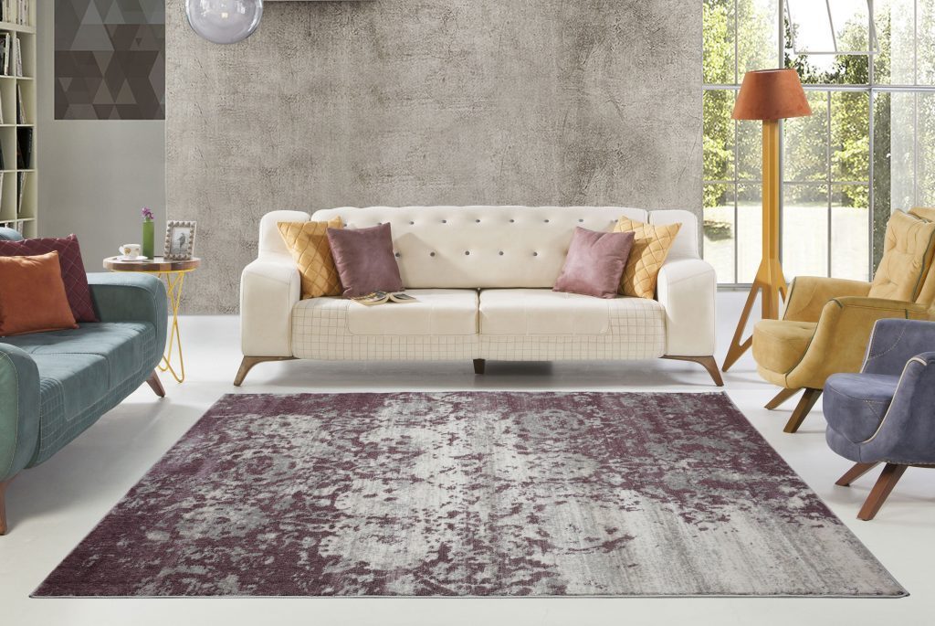 Cherine Champagne Plum Area Rug -