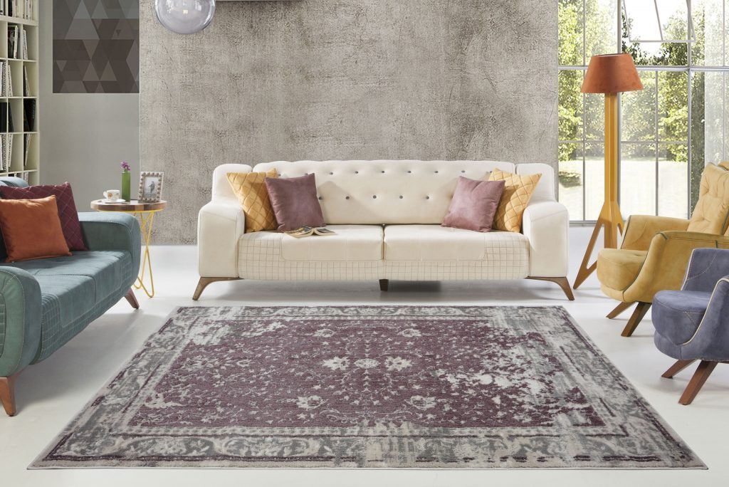 Garnet Champagne Rose Cream Area Rug -