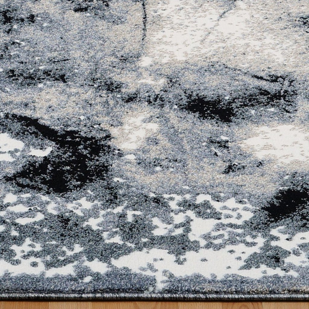 Siesta Grey Cream Abstract Area Rug -