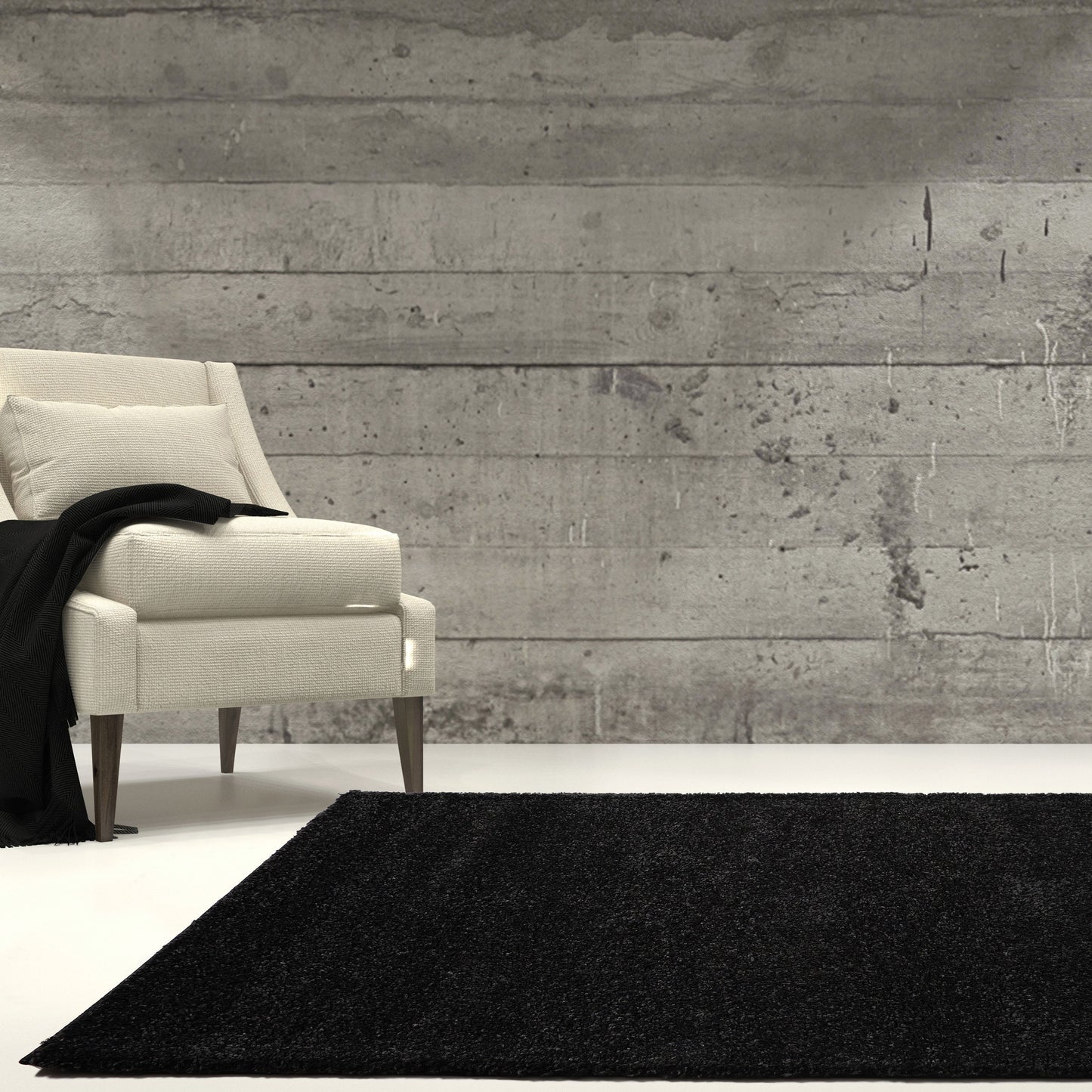 Candy Shaggy Dark Grey Cozy Plush Area Rug -