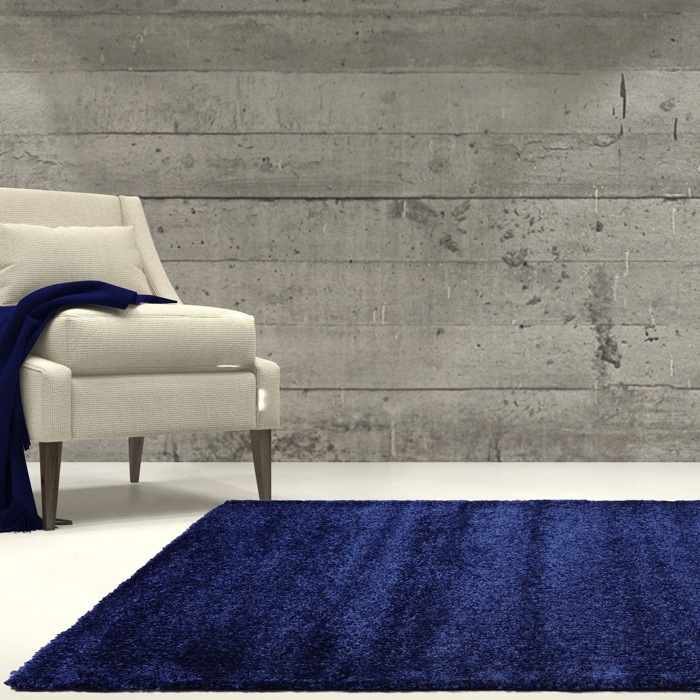 Candy Shaggy Navy Blue Soft Plush Area Rug -
