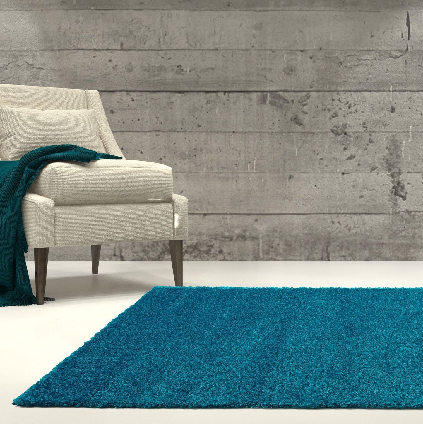 Candy Shaggy Turquoise Soft Plush Area Rug -