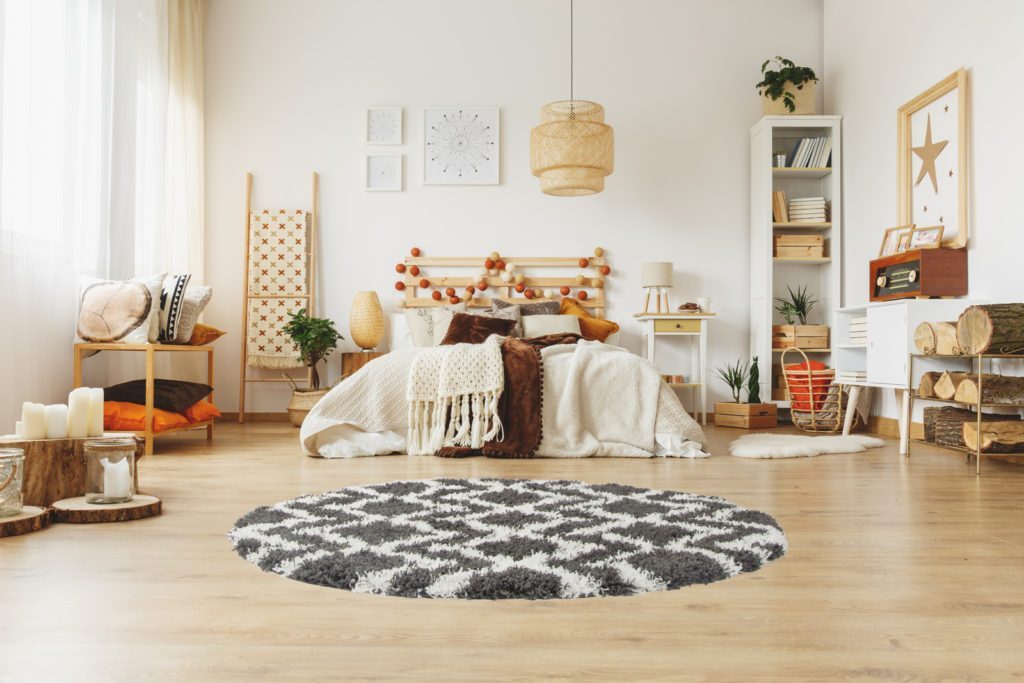 Dark Grey White Trellis Area Rug