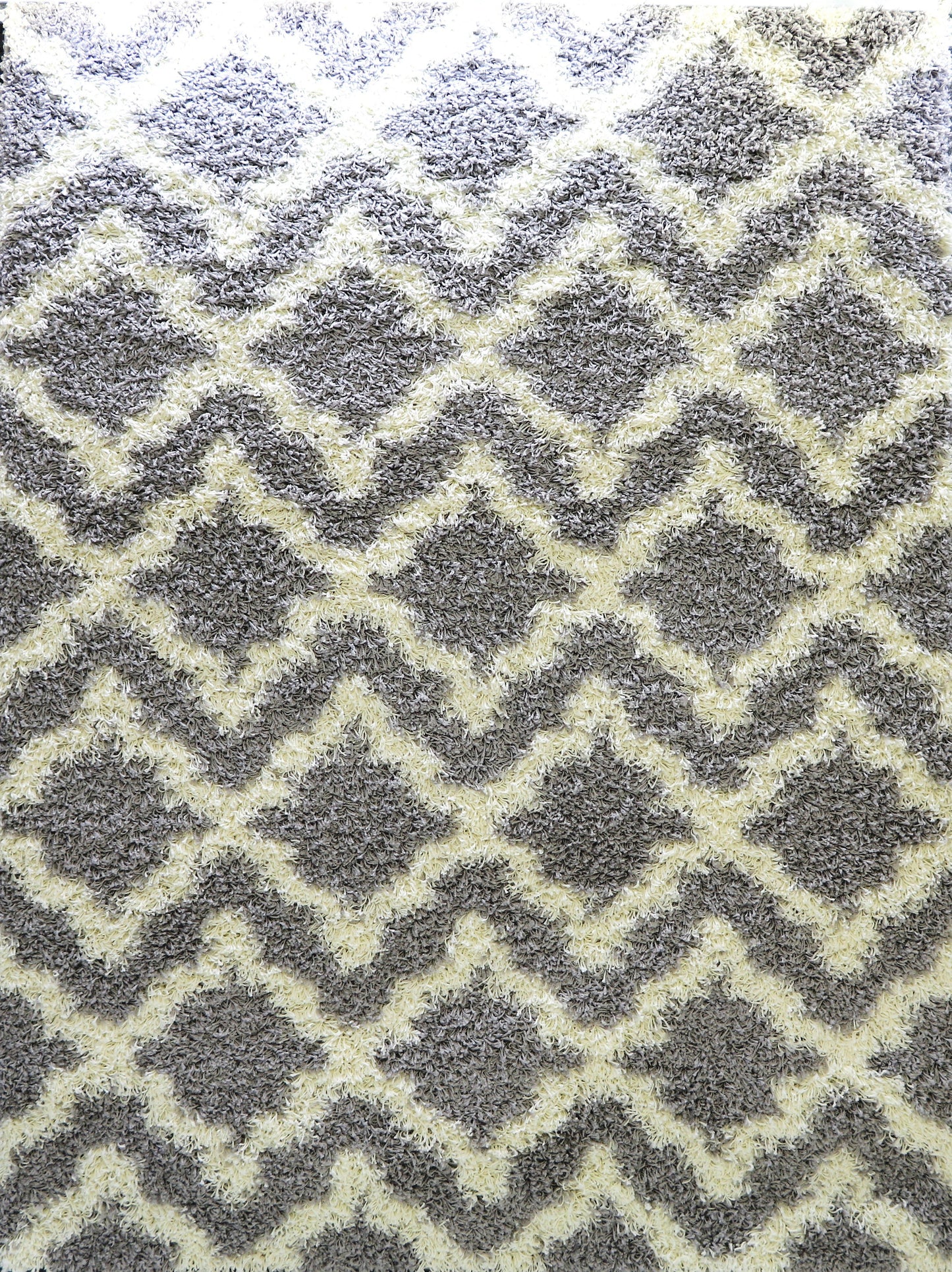 Grey Cream Trellis Area Rug