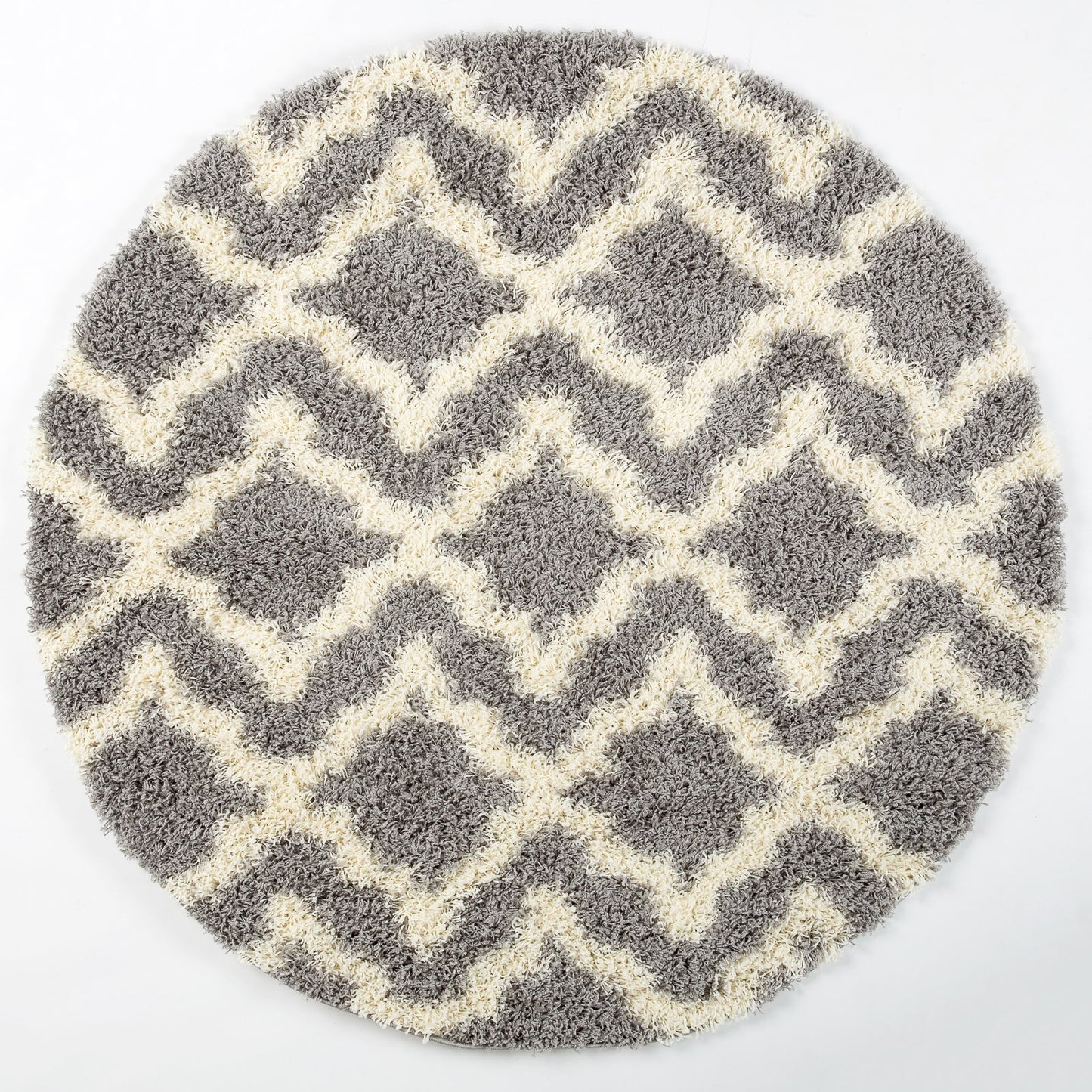 Grey Cream Trellis Area Rug