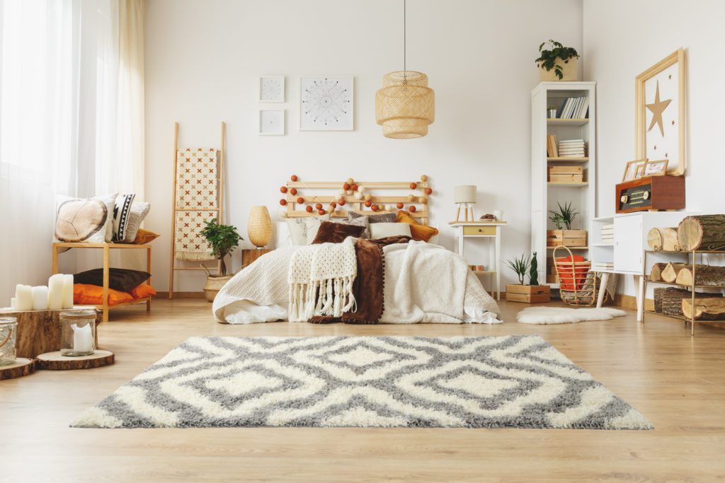 Grey Cream Trellis Area Rug