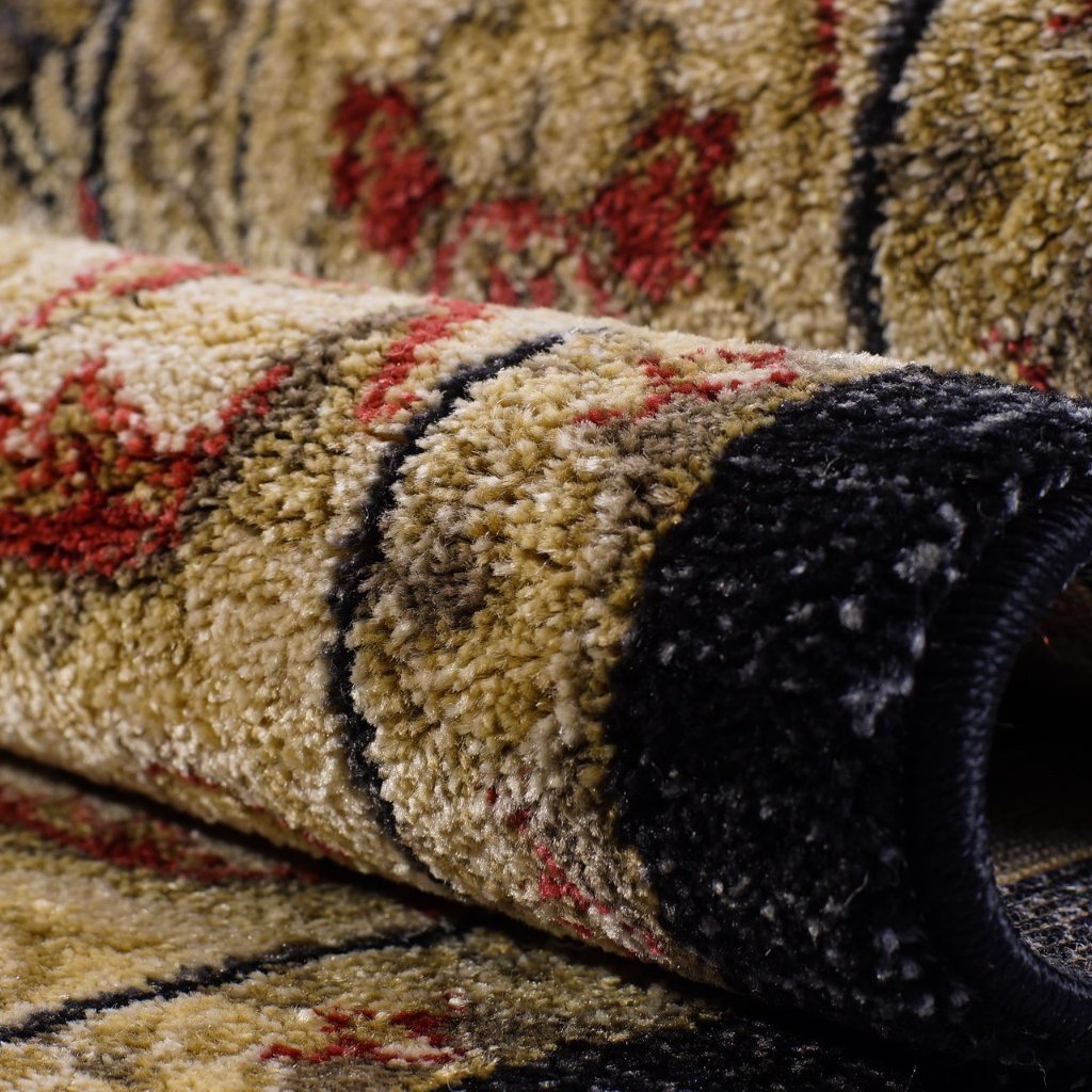 Swallowtail Traditional Black Area Rug -